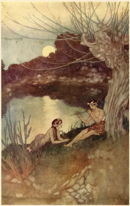Framed Print : The Tempest by William Shakespeare. Act III, scene II. Caliban: Sounds and sweet airs that give delight and hurt not. Illustration by Edmund Dulac. Date: 1908 Framed Print : The Tempest by William Shakespeare. Act III, scene II. Caliban: Sounds and sweet airs that give delight and hurt not. Illustration by Edmund Dulac. Date: 1908