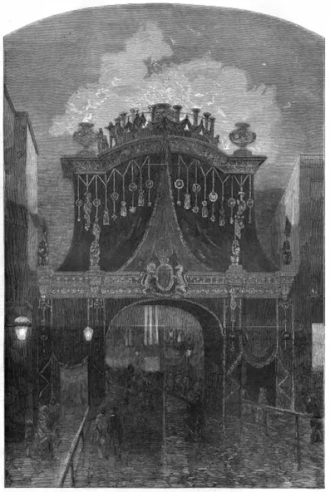 Framed Print : Temple Bar on night before funeral of Duke of Wellington Framed Print : Temple Bar on night before funeral of Duke of Wellington