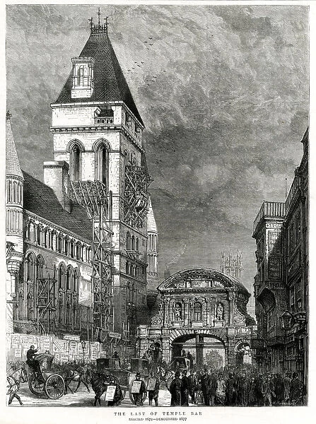 Temple Bar and the Royal Courts of Justice, London 1877