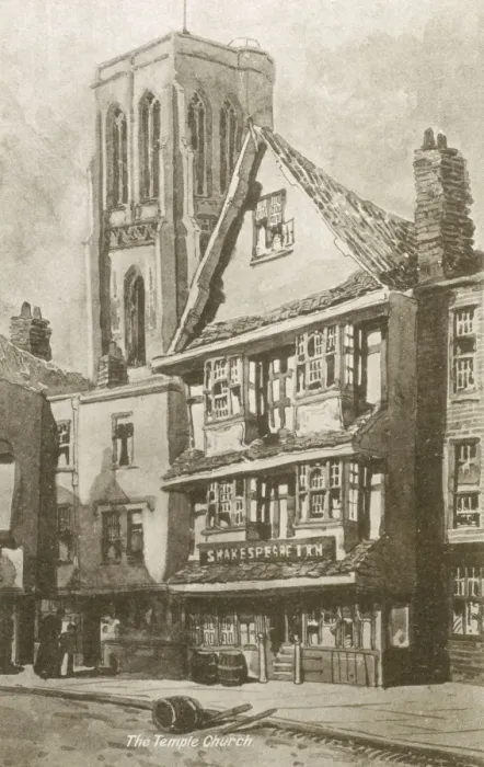 Framed Print : The Temple Church & Shakespeare Inn Framed Print : The Temple Church & Shakespeare Inn