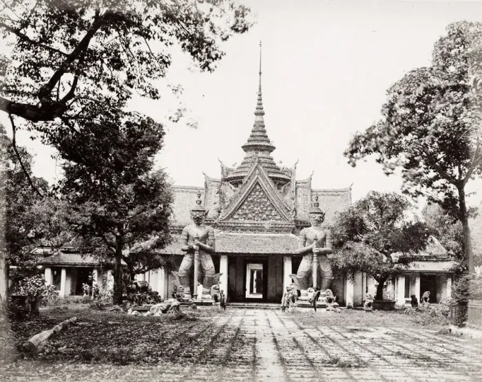 Framed Print : Temple entrance, probably Siam, Thailand Framed Print : Temple entrance, probably Siam, Thailand
