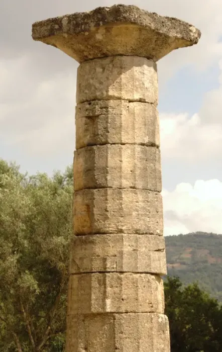 Framed Print : Temple of Hera (Heraion). 6th century B. C Doric column. Sa Framed Print : Temple of Hera (Heraion). 6th century B. C Doric column. Sa