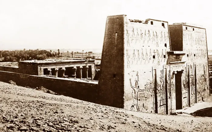 Framed Print : Temple of Horus, Edfu, Victorian period Framed Print : Temple of Horus, Edfu, Victorian period