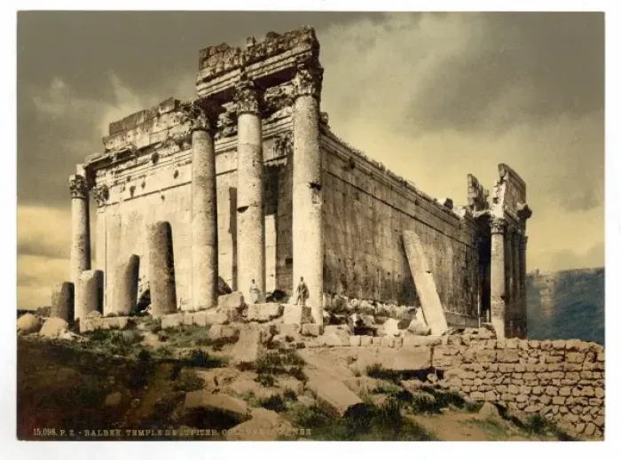 Framed Print : Temple of Jupiter, leaning column, Baalbek, Holy Land, (i. e Framed Print : Temple of Jupiter, leaning column, Baalbek, Holy Land, (i. e