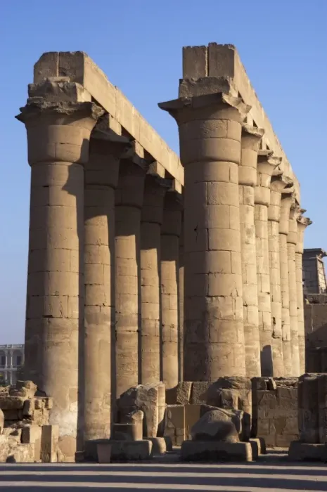 Framed Print : Temple of Luxor. Colonnade with two rows of seven smooth sha Framed Print : Temple of Luxor. Colonnade with two rows of seven smooth sha