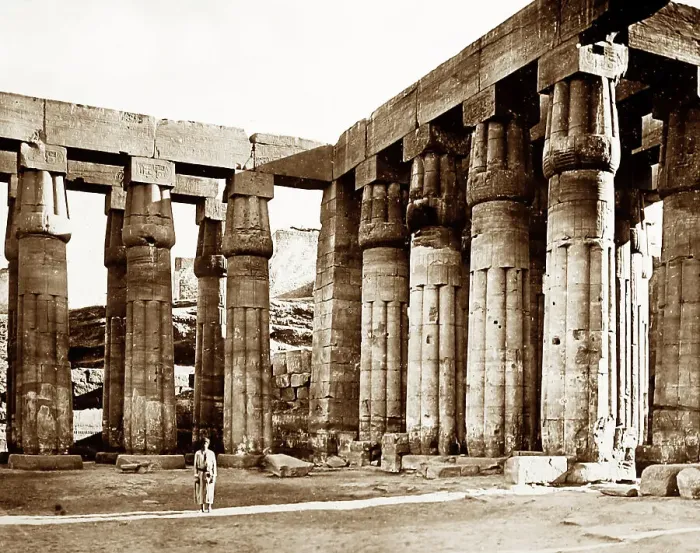 Framed Print : Temple at Luxor, Egypt, Victorian period Framed Print : Temple at Luxor, Egypt, Victorian period