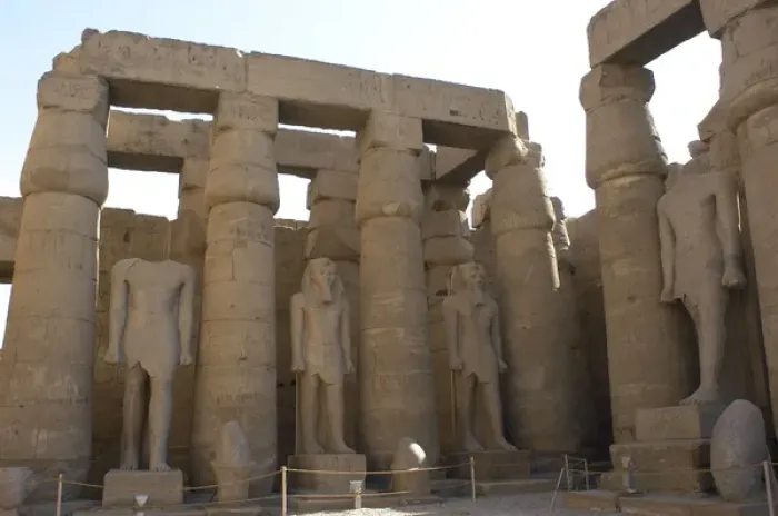 Framed Print : Temple of Luxor. First courtyard called the Ramses II Framed Print : Temple of Luxor. First courtyard called the Ramses II