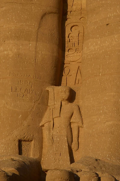 Temple of Ramses II. Young prince. Statue near the feet of t