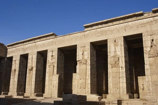 Temple of Ramses III. Courtyard. Egypt
