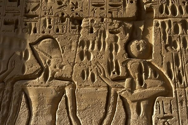 Temple of Ramses III. The pharaoh Ramses III before the war