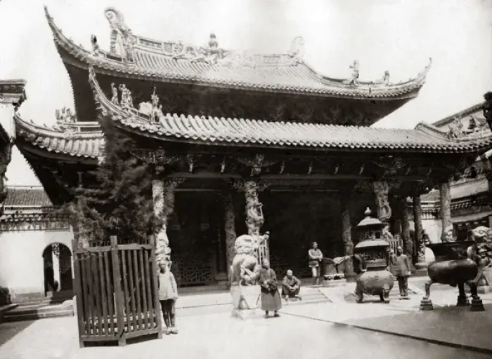 Framed Print : Temple in Shanghai, China circa 1880s Framed Print : Temple in Shanghai, China circa 1880s