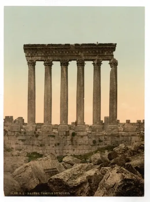 Framed Print : Temple of the Sun, front view, Baalbek, Holy Land, (i. e. Ba Framed Print : Temple of the Sun, front view, Baalbek, Holy Land, (i. e. Ba