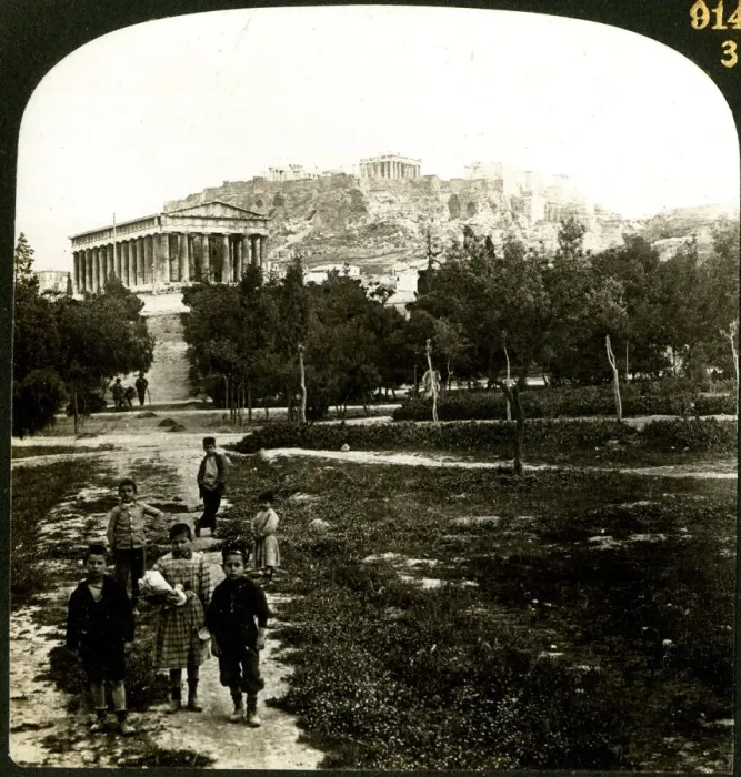 Framed Print : The Temple of Theseus and the Acropolis, Athens, Greece Framed Print : The Temple of Theseus and the Acropolis, Athens, Greece