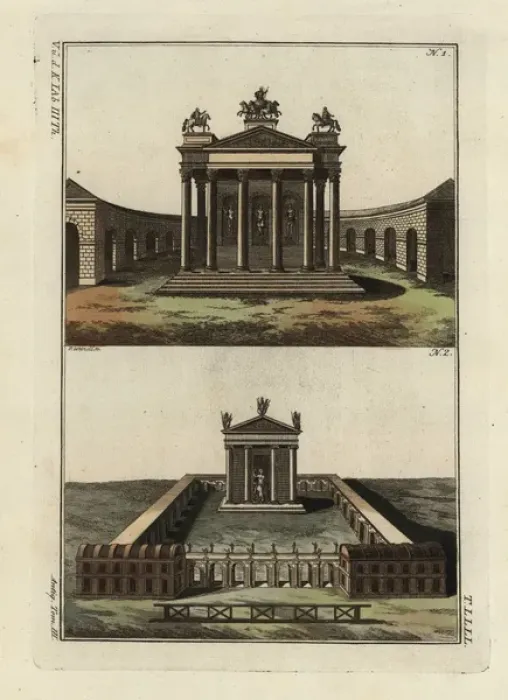 Framed Print : Temple of Vespasian and Temple of Jupiter Framed Print : Temple of Vespasian and Temple of Jupiter