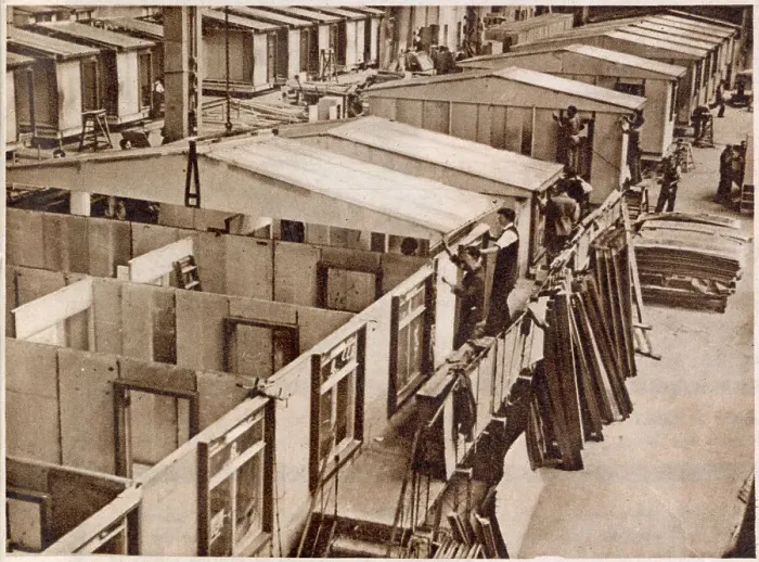 Framed Print : Temporary buildings after World War Two under construction at the Bristol Aeroplane Company's factory at Barwell. Date: 1947 Framed Print : Temporary buildings after World War Two under construction at the Bristol Aeroplane Company's factory at Barwell. Date: 1947