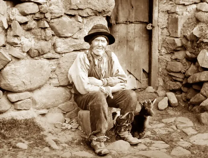 Framed Print : Tenant of a mountain farm, West of Ireland, early 1900s Framed Print : Tenant of a mountain farm, West of Ireland, early 1900s