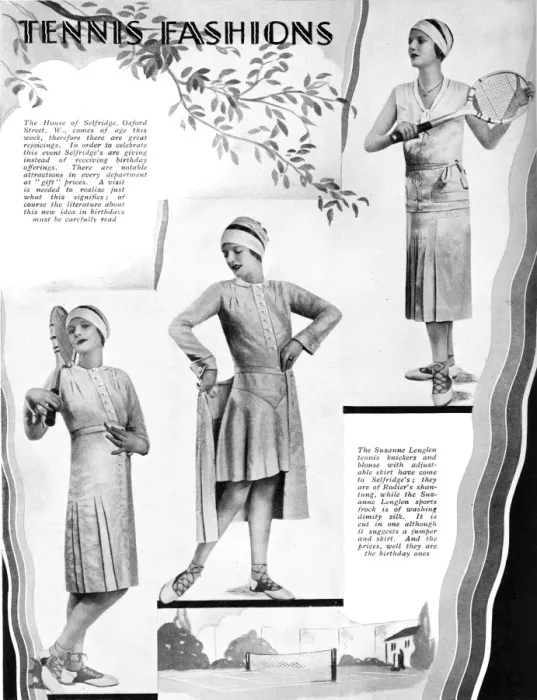 Framed Print : Tennis fashions by Suzanne Lenglen, 1930 Framed Print : Tennis fashions by Suzanne Lenglen, 1930