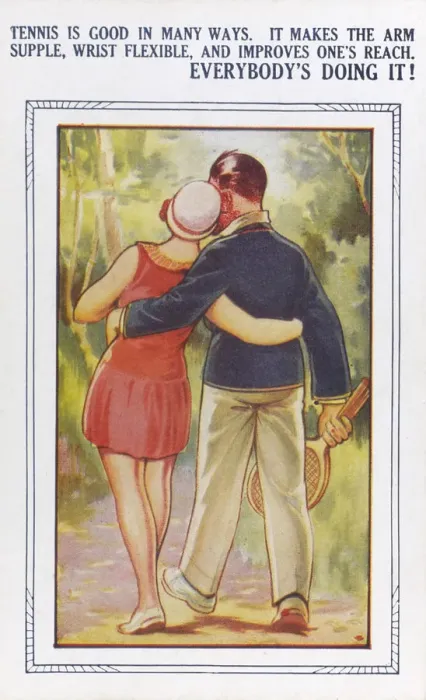 Framed Print : Tennis Humour - Postcard Framed Print : Tennis Humour - Postcard