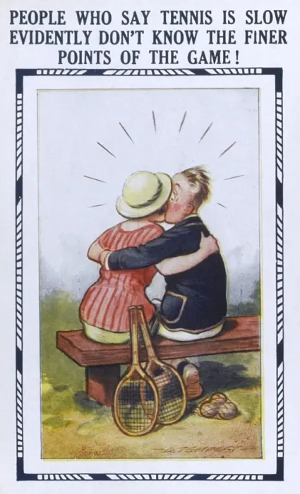 Framed Print : Tennis Humour - Postcard Framed Print : Tennis Humour - Postcard