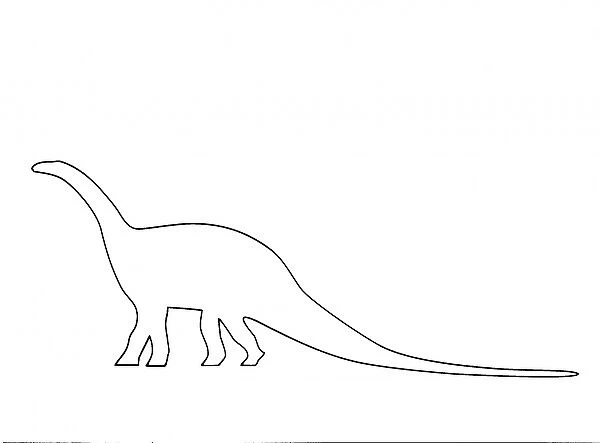 Tenontosaurus. Outline illustration of a Tenontosaurus