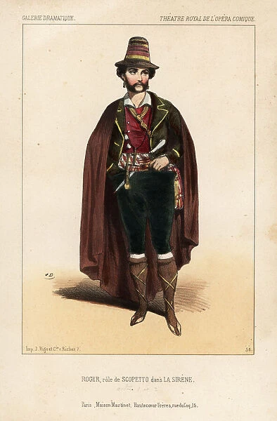 Tenor singer Roger as Scopetto in La Sirene, 1844
