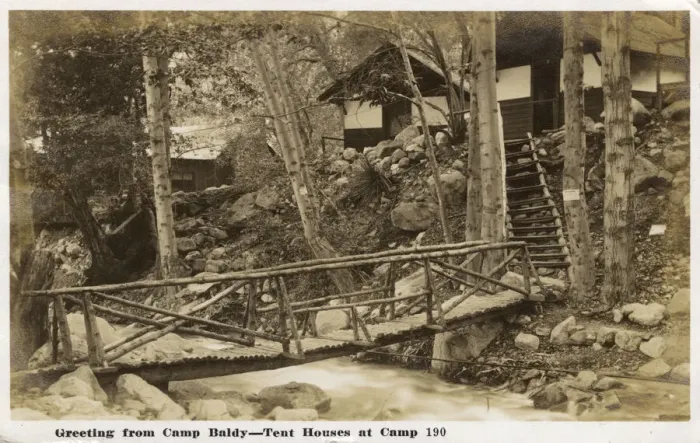Framed Print : Tent houses at Camp Baldy, San Bernardino County, California
