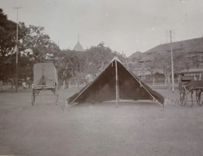 Framed Print : Tent and trek carts, No. 1 Scout Troop, Bombay, India Framed Print : Tent and trek carts, No. 1 Scout Troop, Bombay, India