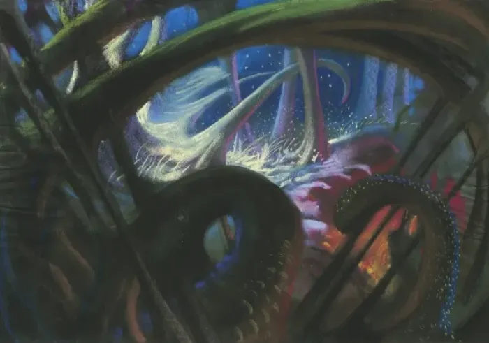 Framed Print : Tentacles by Raymond Sheppard. An abstract fantasy painting featuring tentacle-like Framed Print : Tentacles by Raymond Sheppard. An abstract fantasy painting featuring tentacle-like