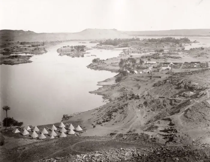 Framed Print : Tented camp along the River Nile, Egypt, c. 1880 s Framed Print : Tented camp along the River Nile, Egypt, c. 1880 s