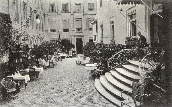 Terrace of the Hotel du Grand Miroir, Brussels, Belgium