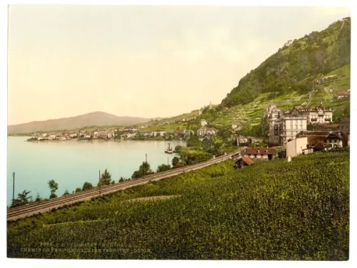 Framed Print : Territet-Montreaux, (i. e. Montreux), funicular railway, Gen