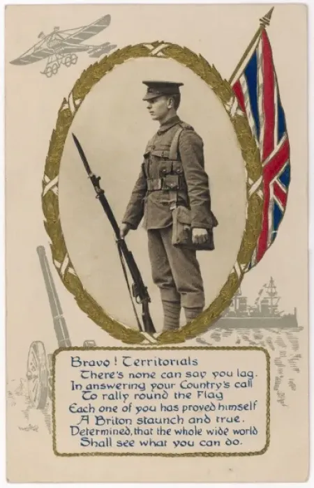 Framed Print : Territorials Card C1914 Framed Print : Territorials Card C1914