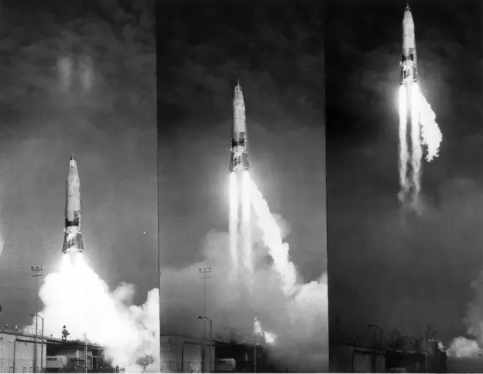 Framed Print : Test launch of a Convair SM-65 Atlas A ICBM Framed Print : Test launch of a Convair SM-65 Atlas A ICBM