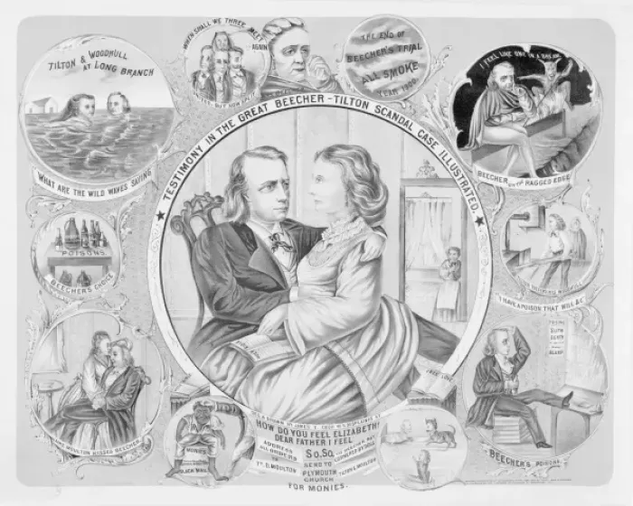 Framed Print : Testimony in the great Beecher-Tilton scandal case illustrat Framed Print : Testimony in the great Beecher-Tilton scandal case illustrat