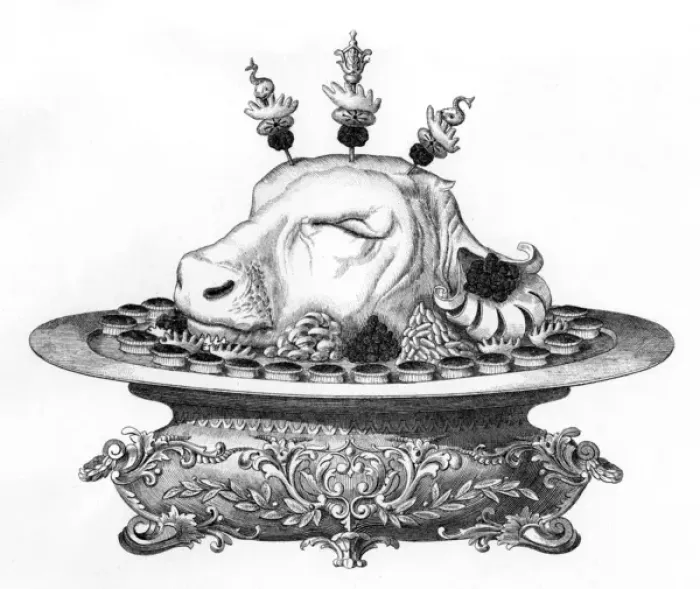 Framed Print : Tete de Veau a la Toulouse, calfs head Framed Print : Tete de Veau a la Toulouse, calfs head