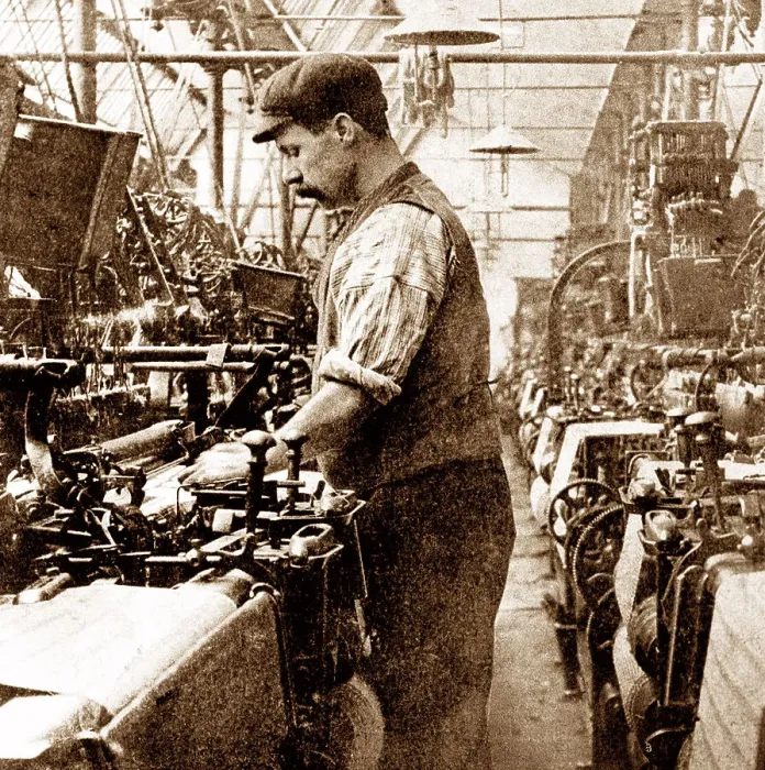 Framed Print : Textile worker early 1900s Framed Print : Textile worker early 1900s