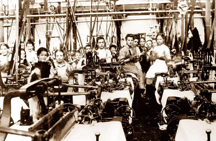 Framed Print : Textile Mill Workers Framed Print : Textile Mill Workers