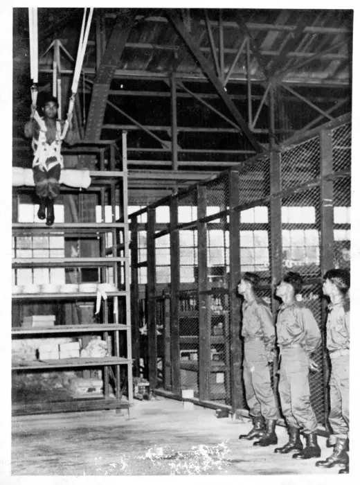 Framed Print : Thai paratroop trainee practising control of the parachute