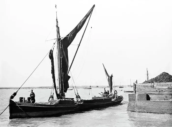 Framed Print : Thames barge Levitt, Victorian period Framed Print : Thames barge Levitt, Victorian period