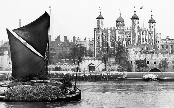 Framed Print : Thames barge, Tower of London Framed Print : Thames barge, Tower of London