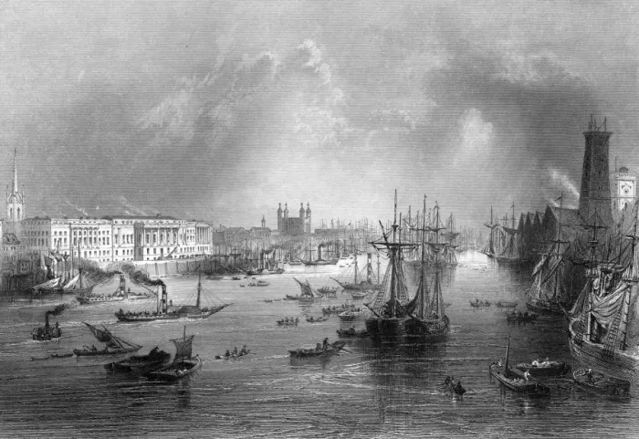Framed Print : Thames at the Custom Hse Framed Print : Thames at the Custom Hse