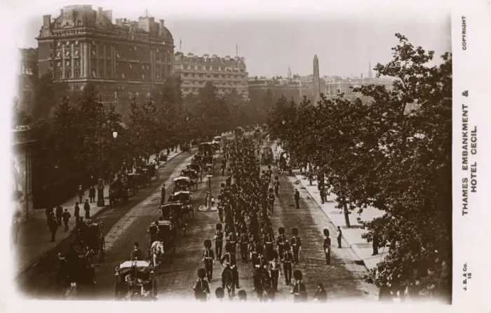 Framed Print : Thames Embankment and Cecil Hotel, London Framed Print : Thames Embankment and Cecil Hotel, London