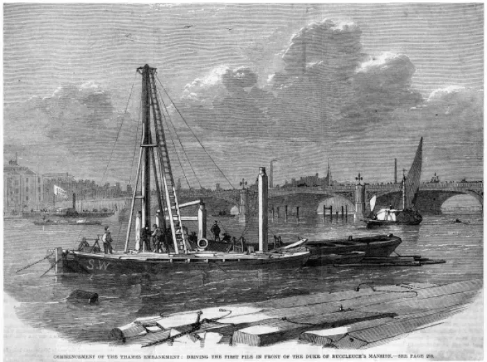 Framed Print : Thames Embankment Starts Framed Print : Thames Embankment Starts