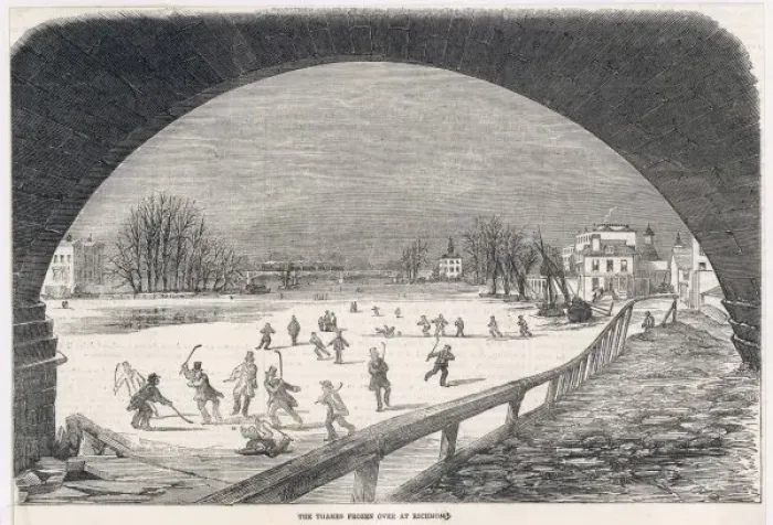 Framed Print : Thames Frozen 1855 Framed Print : Thames Frozen 1855