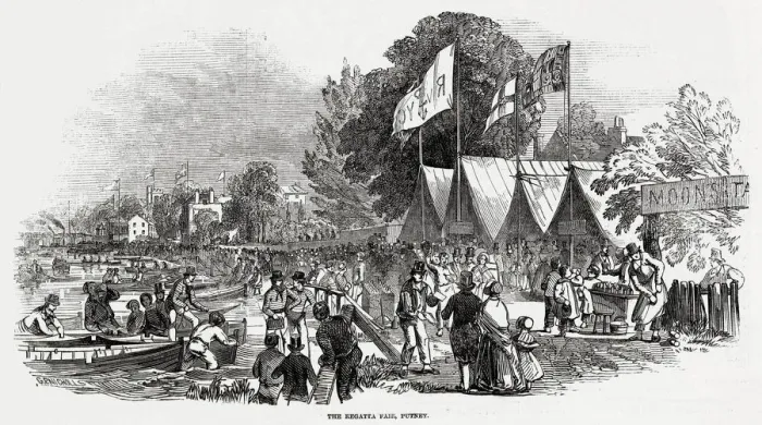Framed Print : The Thames Grand Regatta Fair, Putney 1846 Framed Print : The Thames Grand Regatta Fair, Putney 1846