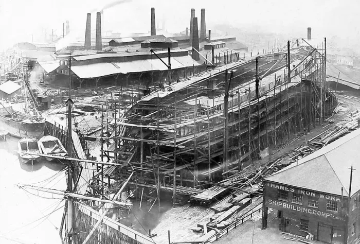 Framed Print : Thames Iron Works, Ship building, London Framed Print : Thames Iron Works, Ship building, London