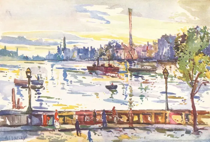 Framed Print : The Thames From The Tate Gallery Framed Print : The Thames From The Tate Gallery