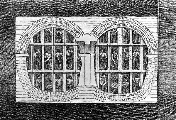 Thames Tunnel cross section during construction