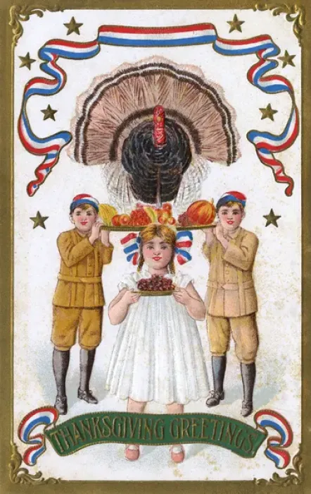 Framed Print : Thanksgiving Card - USA - Bringing in the Turkey Framed Print : Thanksgiving Card - USA - Bringing in the Turkey