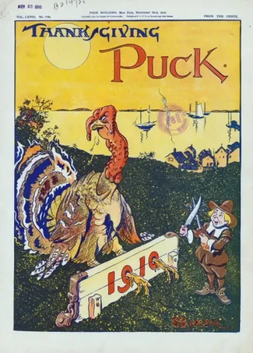 Framed Print : Thanksgiving Puck 1910 Framed Print : Thanksgiving Puck 1910
